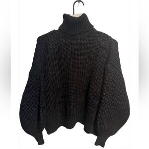 Forever 21 Black Chunky Knit Turtleneck Sweater